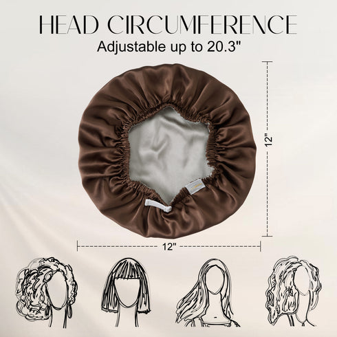 Double Layered 100% Silk Adjustable Sleep Cap